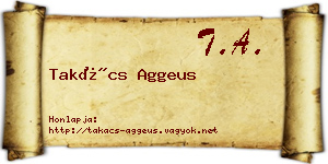 Takács Aggeus névjegykártya